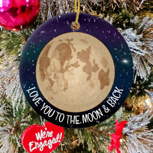 Liebe zum Mond und zurück zu Weihnachten Keramik Ornament
