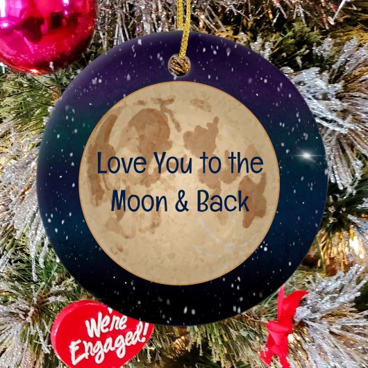 Liebe zum Mond und zurück zu Weihnachten Keramik Ornament
