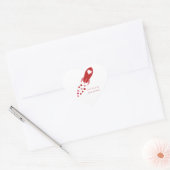 Liebe zum Mond und zurück zum Raketenschiff Herz-Aufkleber (Umschlag)