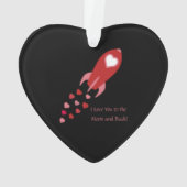 Liebe zum Mond und zurück zum Raketenschiff Ornament (Rückseite)