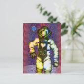 Liebe zum Mondastronaut, der Coolen Raum Zeichne Postkarte (Stehend Vorderseite)