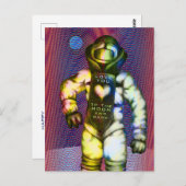 Liebe zum Mondastronaut, der Coolen Raum Zeichne Postkarte (Vorne/Hinten)
