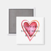 Liebe zum Mondherz Magnet (Vorderseite/Rückseite)