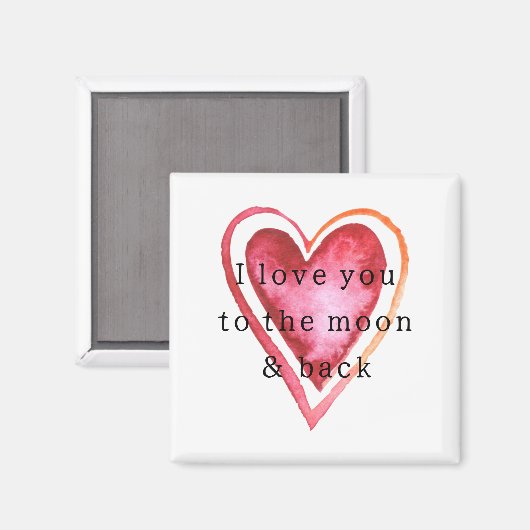 Liebe zum Mondherz Magnet (Vorderseite/Rückseite)