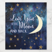 Liebe zum Moon & Back Weinflaschen-Etikett Weinetikett (Einzelnes Label)