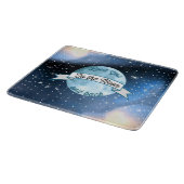 Liebe zum Muster "Mond und Rücken Sterne" Schneidebrett (Ecke)