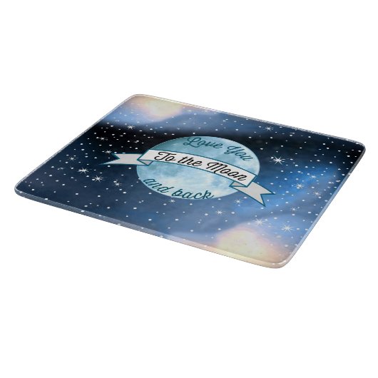 Liebe zum Muster "Mond und Rücken Sterne" Schneidebrett (Ecke)