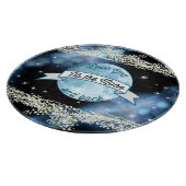 Liebe zum Muster "Mond und Rücken Sterne" Schneidebrett (Ecke)