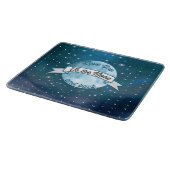 Liebe zum Muster "Mond und Rücken Sterne" Schneidebrett (Ecke)
