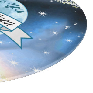 Liebe zum Muster "Mond und Rücken Sterne" Schneidebrett