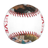 Liebe zum Outfield and Back Heart Foto Baseball (Rückseite)