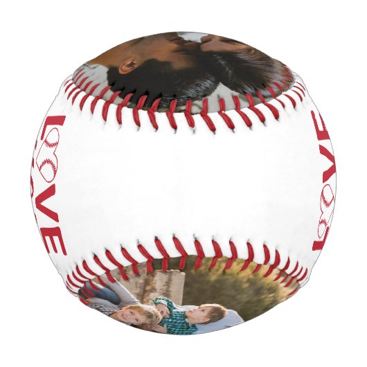 Liebe zum Outfield and Back Heart Foto Baseball (Rückseite)