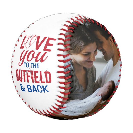 Liebe zum Outfield and Back Heart Foto Baseball (Schrägansicht)
