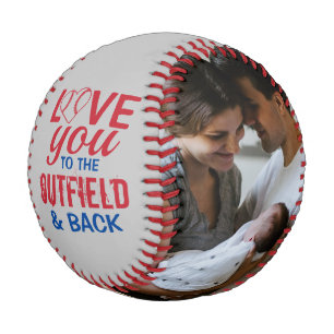 Liebe zum Outfield and Back Heart Foto Grau Baseball