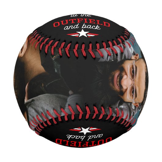 Liebe zum Outfield & Back 2-Foto Vater Geschenk Baseball (Vorderseite)