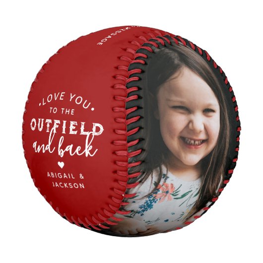 Liebe zum Outfield & Back 2-Foto Vater Geschenk Baseball (Schrägansicht)