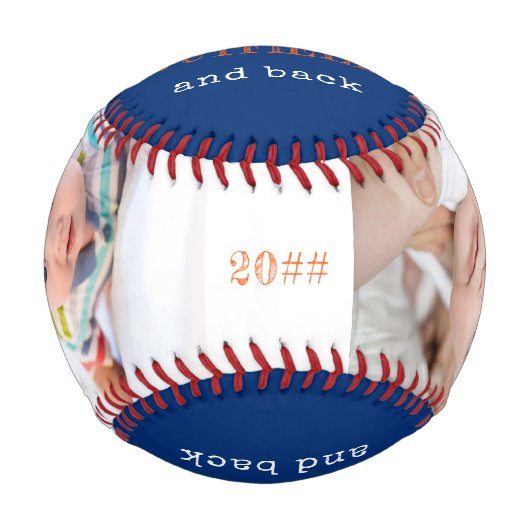 Liebe zum Outfield und Back Blue Foto Baseball (Vorderseite)