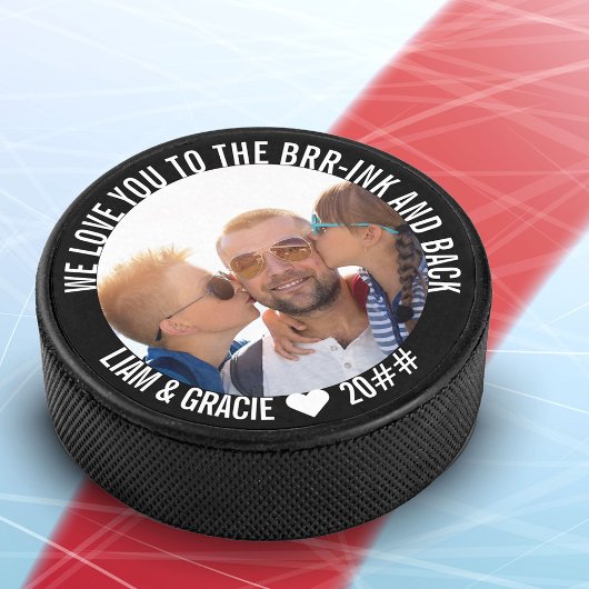 Liebe zum Personalisierten Foto "Brrink & Back" Eishockey Puck