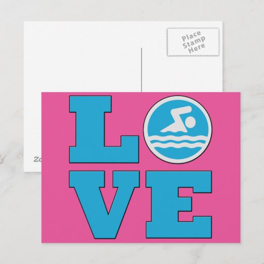Liebe zum Schwimmen für Schwimmer oder Coaches Postkarte (Vorne/Hinten)