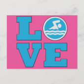 Liebe zum Schwimmen für Schwimmer oder Coaches Postkarte (Vorderseite)