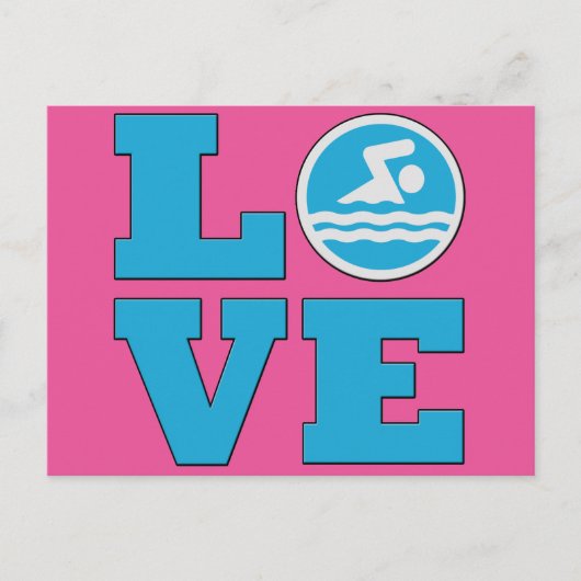 Liebe zum Schwimmen für Schwimmer oder Coaches Postkarte (Vorderseite)