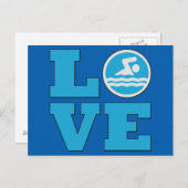 Liebe zum Schwimmen für Schwimmer oder Coaches Postkarte (Vorne/Hinten)