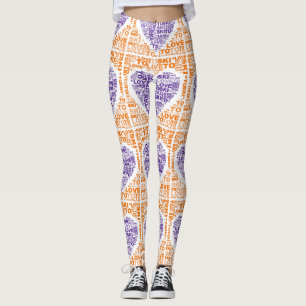 Liebe zum Skifahren Lila handgefertigter Yogopflan Leggings