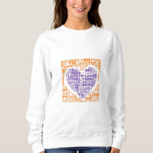 Liebe zum Skifahren Lila Sweatshirt