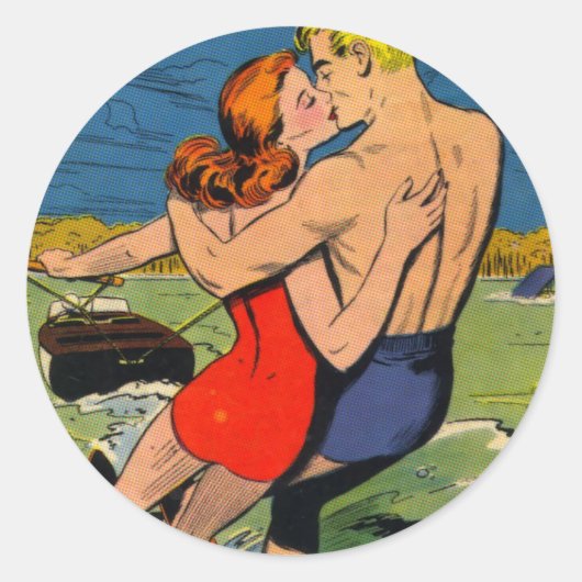 Liebe zum Skis Runder Aufkleber (Vorderseite)