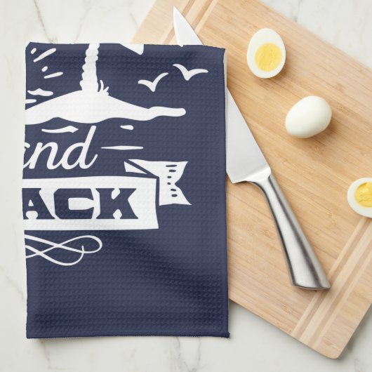 Liebe zum Strand und zur Rückseite weiß Geschirrtuch (Viertel Falte)