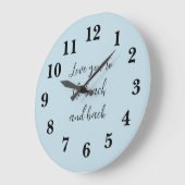 Liebe zum Strand und zurück Blue Preppy Large Cloc Große Wanduhr (Winkel)