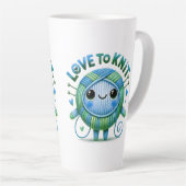 Liebe zum Strick Zitat Niedlichen blauen, grünen B Milchtasse (Rechte Ecke)