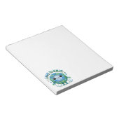 Liebe zum Strick Zitat Niedlichen blauen, grünen B Notizblock (angewinkelt)