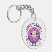 Liebe zum Strick Zittern Niedlicher, rosa Lila Gal Schlüsselanhänger (Vorderseite links)