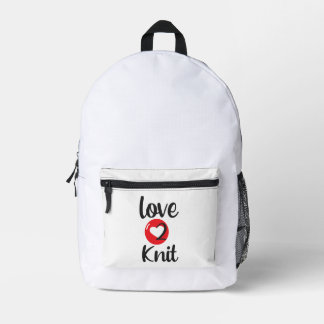 "Liebe zum Stricken" Bedruckter Rucksack