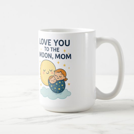 Liebe zum T - Shirt der Mama auf dem Mond Kaffeetasse (Rechts)