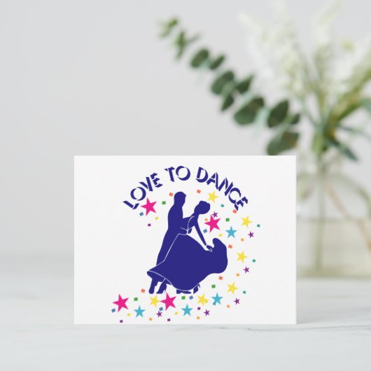 Liebe zum Tanzen Postkarte (Stehend Vorderseite)