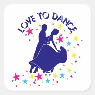Liebe zum Tanzen Quadratischer Aufkleber