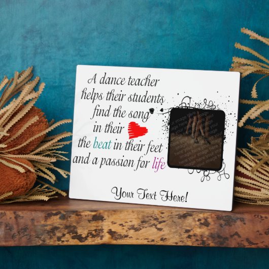 Liebe zum Teach Tance Plaque Fotoplatte (Seite)