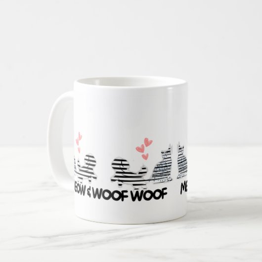 Liebe zum Thema Katze und Hunde Tasse (Vorderseite Links)