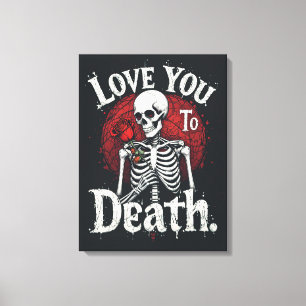 Liebe zum Tod Gotisches Skelett Kunst Leinwanddruck