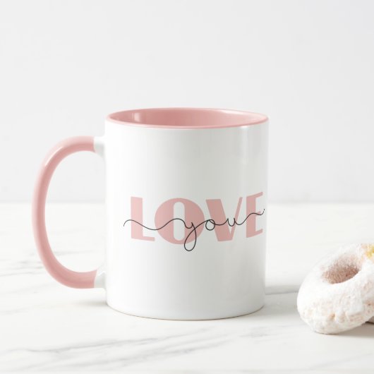 Liebe | Zum Valentinstag Moderne Tasse (Mit Donut)