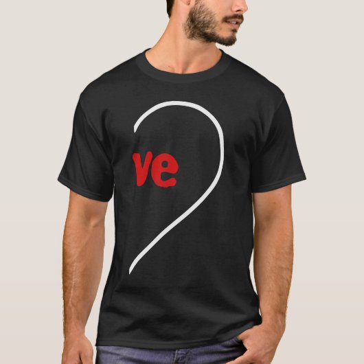 Liebe zum Valentinstag Niedliches Herz T-Shirt (Vorderseite)