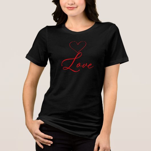 Liebe zum Valentinstag Tri-Blend Shirt (Vorderseite)
