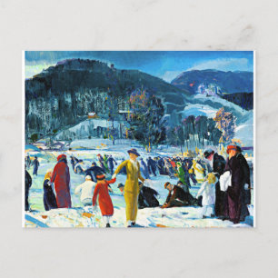Liebe zum Winter, feine Kunstmalerei, Postkarte