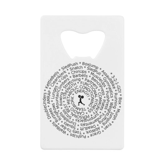 LIEBE zum WORKOUT - Crossfit-Inspirierter Entwurf Geldbeutel Flaschenöffner (Vorderseite)