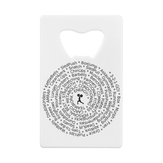 LIEBE zum WORKOUT - Crossfit-Inspirierter Entwurf Geldbeutel Flaschenöffner (Rückseite)