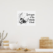 Liebe zum Zitat zum Mond und zurück zum Kinderzimm Poster (Küche)