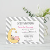 Liebe zur Mond Baby Girl Dusche Einladung (Stehend Vorderseite)