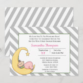 Liebe zur Mond Baby Girl Dusche Einladung (Vorne/Hinten)